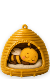 The courier bee asleep in its skep