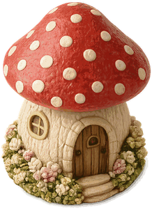 Fairy Glen - a toadstool cottage, a lantern and a jar of fireflies