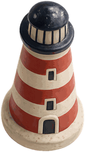 Seaside Post - a lighthouse, a crab and a pail