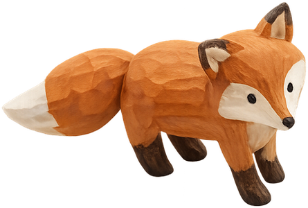 Woodland Friends - a fox, an owl and a scatter of acorns